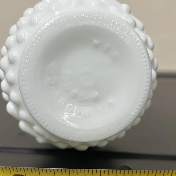 Mille White Glass Long Neck Vase - Picture 5 of 5